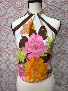 Vintage Floral Mod Square Scarf